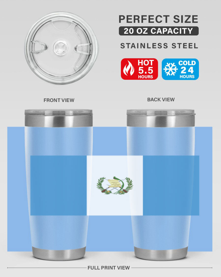 Guatemala 129# Tumbler featuring a double wall vacuum design, copper lining, and a drink-thru lid, perfect for hot and cold beverages.