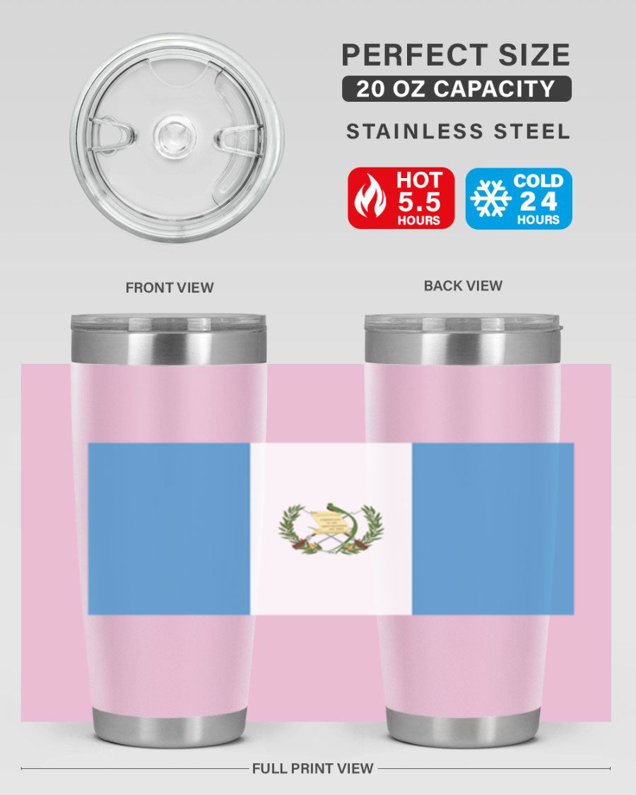 Guatemala 129# Tumbler featuring a double wall vacuum design, copper lining, and a drink-thru lid, perfect for hot and cold beverages.