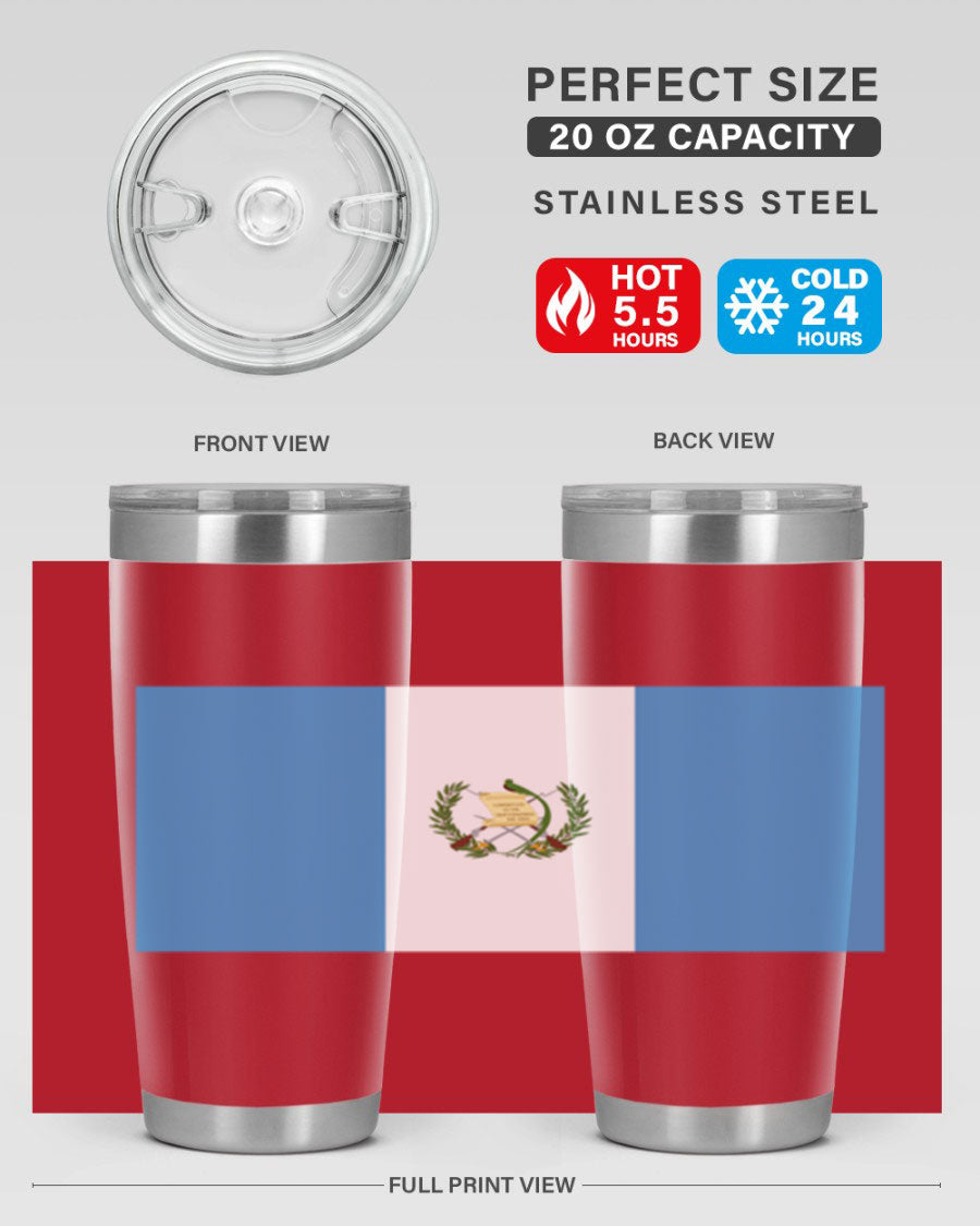 Guatemala 129# Tumbler featuring a double wall vacuum design, copper lining, and a drink-thru lid, perfect for hot and cold beverages.