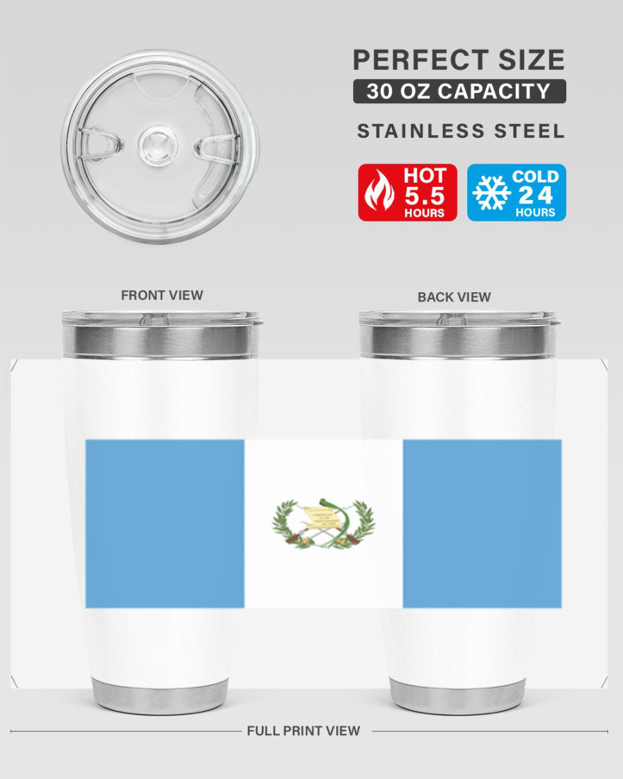 Guatemala 129# Tumbler featuring a double wall vacuum design, copper lining, and a drink-thru lid, perfect for hot and cold beverages.