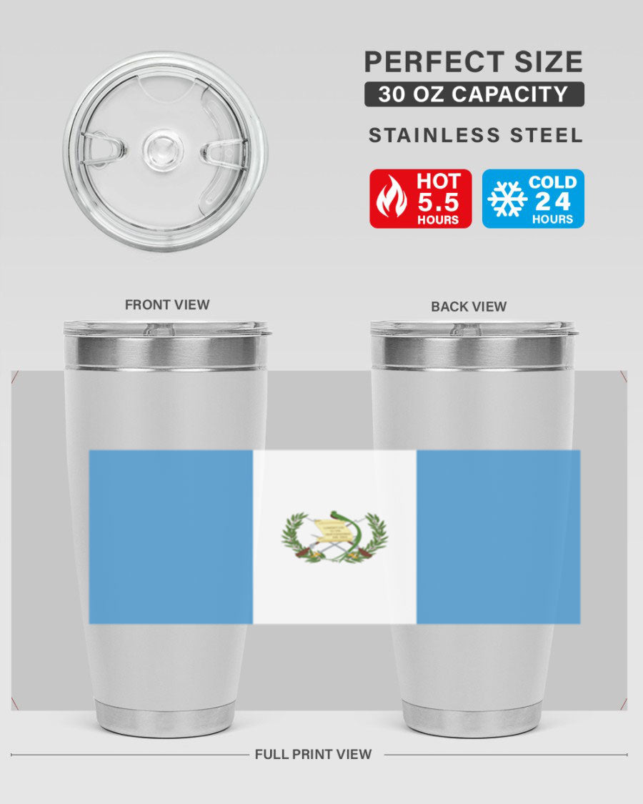 Guatemala 129# Tumbler featuring a double wall vacuum design, copper lining, and a drink-thru lid, perfect for hot and cold beverages.