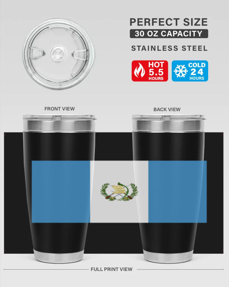 Guatemala 129# Tumbler featuring a double wall vacuum design, copper lining, and a drink-thru lid, perfect for hot and cold beverages.