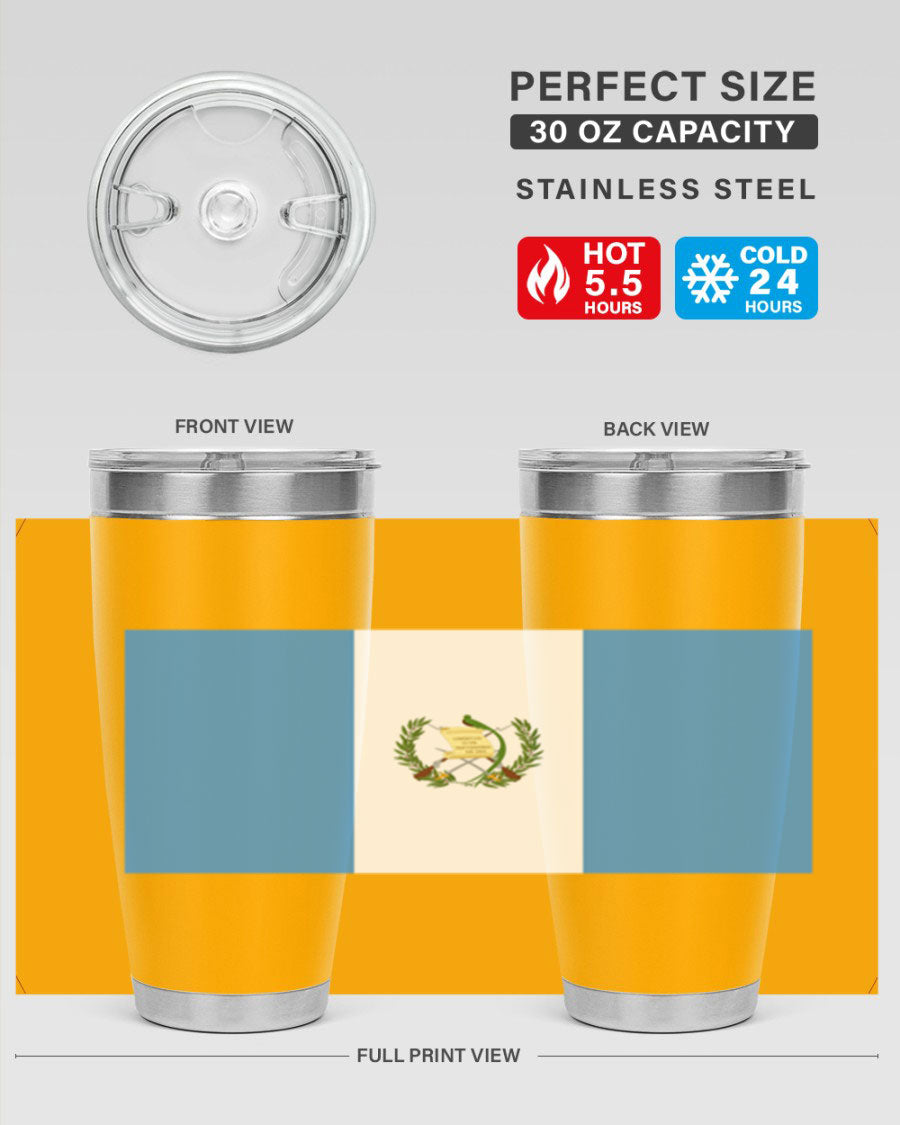 Guatemala 129# Tumbler featuring a double wall vacuum design, copper lining, and a drink-thru lid, perfect for hot and cold beverages.