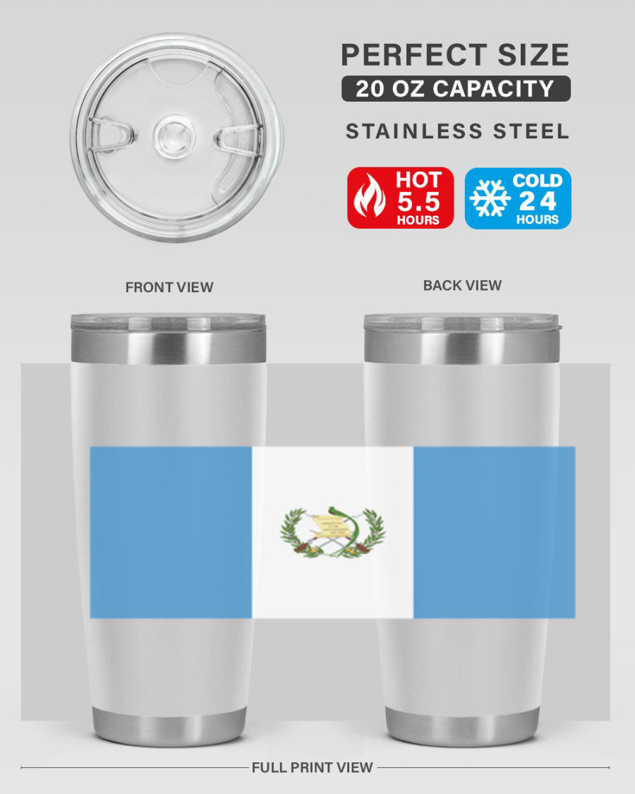 Guatemala 129# Tumbler featuring a double wall vacuum design, copper lining, and a drink-thru lid, perfect for hot and cold beverages.