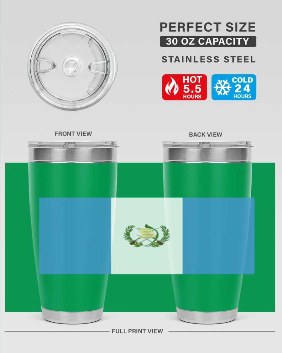 Guatemala 129# Tumbler featuring a double wall vacuum design, copper lining, and a drink-thru lid, perfect for hot and cold beverages.
