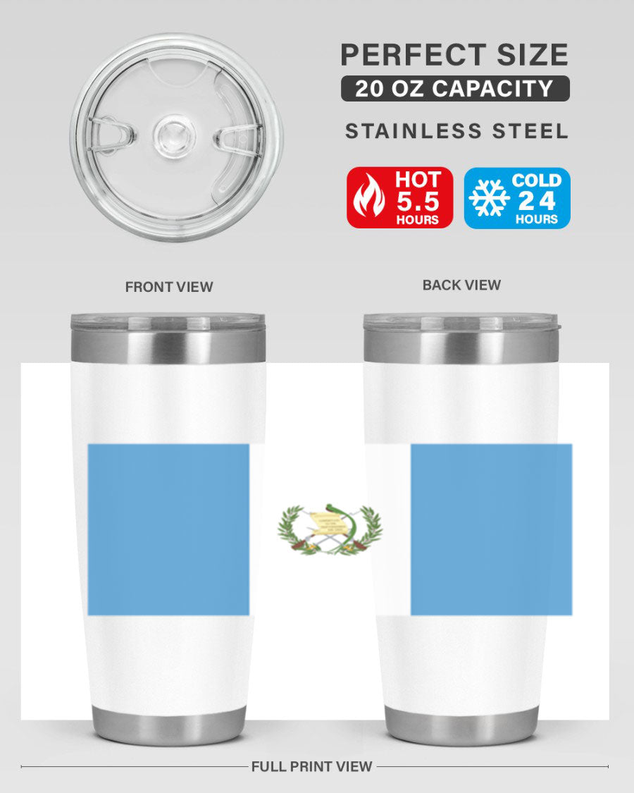 Guatemala 129# Tumbler featuring a double wall vacuum design, copper lining, and a drink-thru lid, perfect for hot and cold beverages.