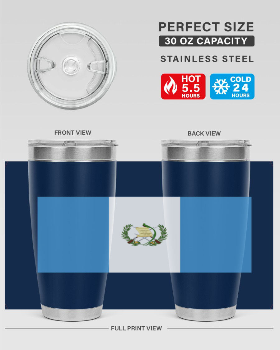 Guatemala 129# Tumbler featuring a double wall vacuum design, copper lining, and a drink-thru lid, perfect for hot and cold beverages.