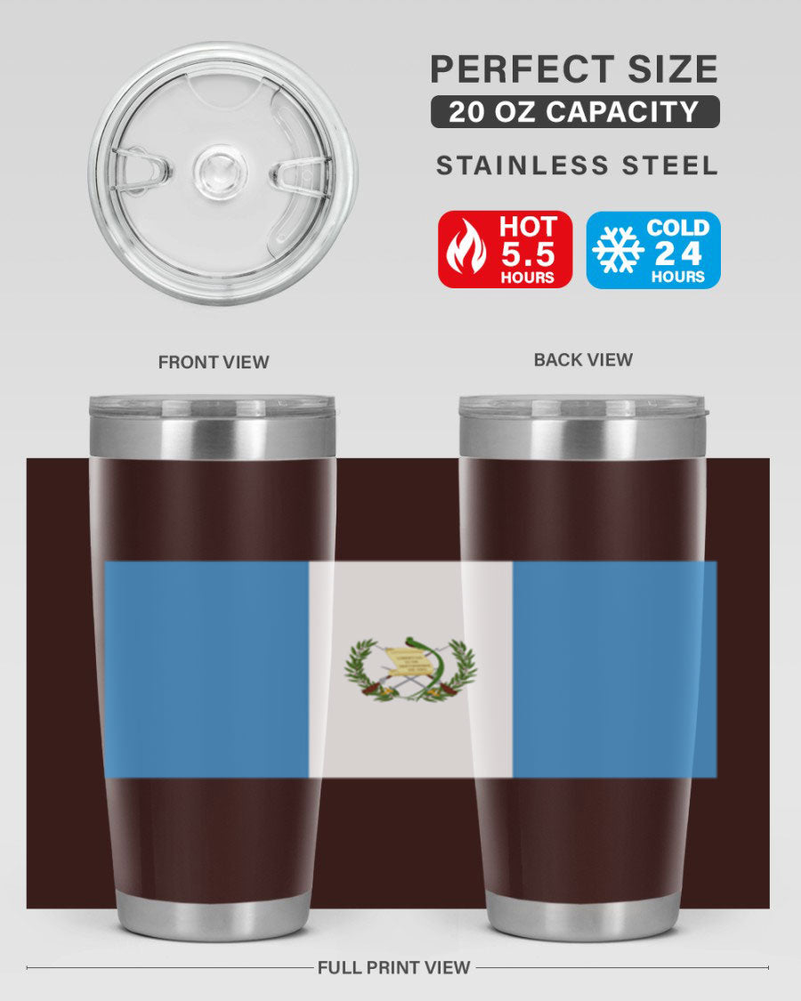 Guatemala 129# Tumbler featuring a double wall vacuum design, copper lining, and a drink-thru lid, perfect for hot and cold beverages.