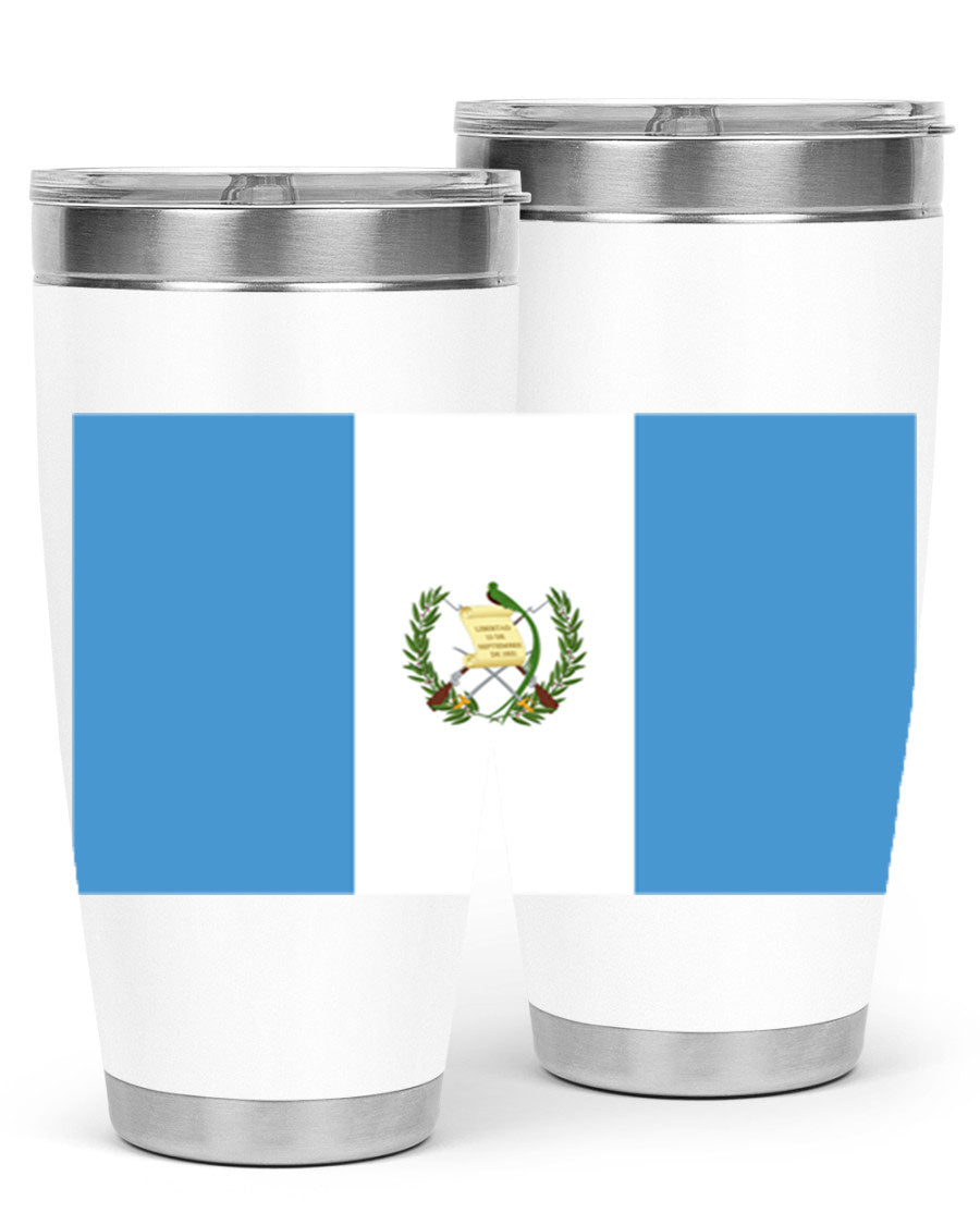 Guatemala 129# Tumbler featuring a double wall vacuum design, copper lining, and a drink-thru lid, perfect for hot and cold beverages.
