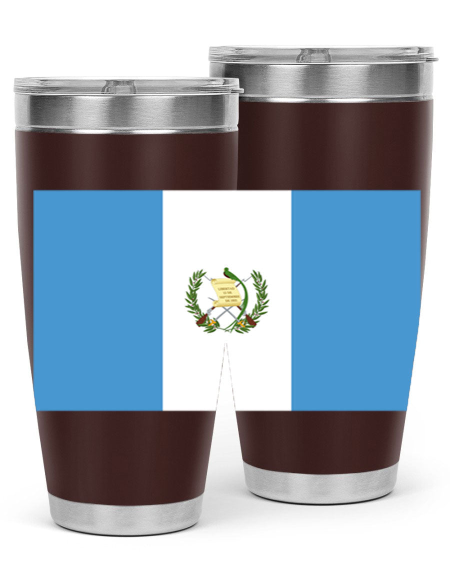 Guatemala 129# Tumbler featuring a double wall vacuum design, copper lining, and a drink-thru lid, perfect for hot and cold beverages.