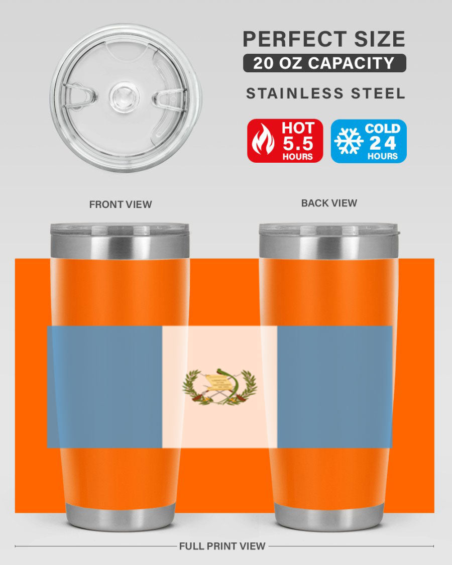 Guatemala 129# Tumbler featuring a double wall vacuum design, copper lining, and a drink-thru lid, perfect for hot and cold beverages.