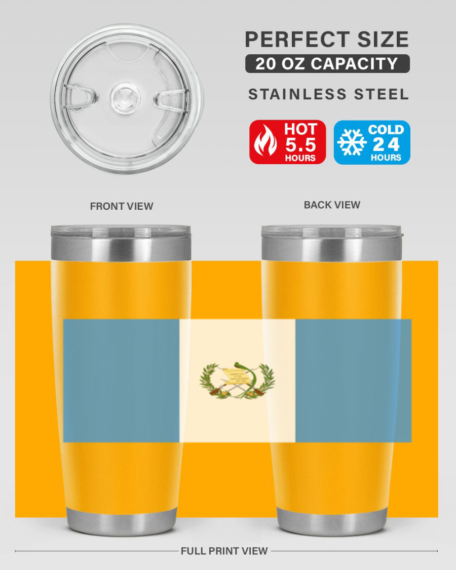 Guatemala 129# Tumbler featuring a double wall vacuum design, copper lining, and a drink-thru lid, perfect for hot and cold beverages.