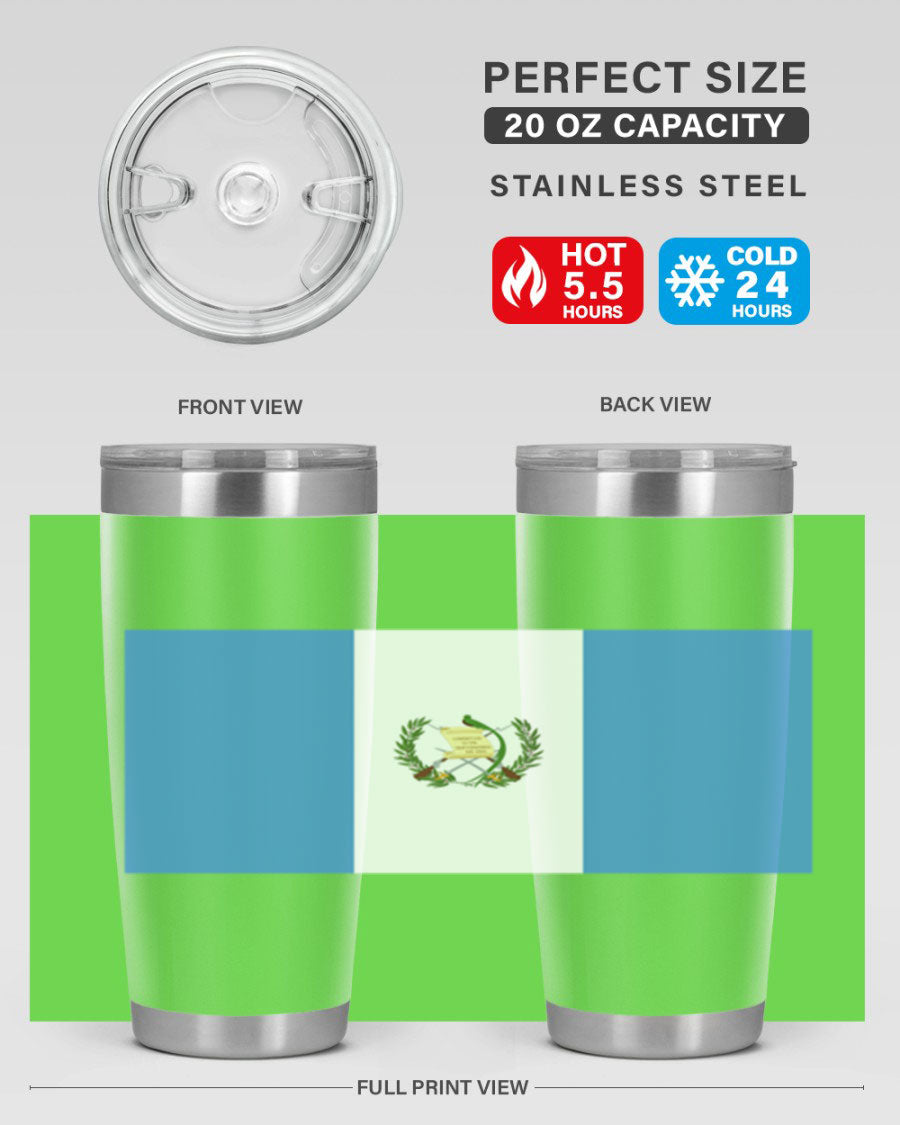 Guatemala 129# Tumbler featuring a double wall vacuum design, copper lining, and a drink-thru lid, perfect for hot and cold beverages.