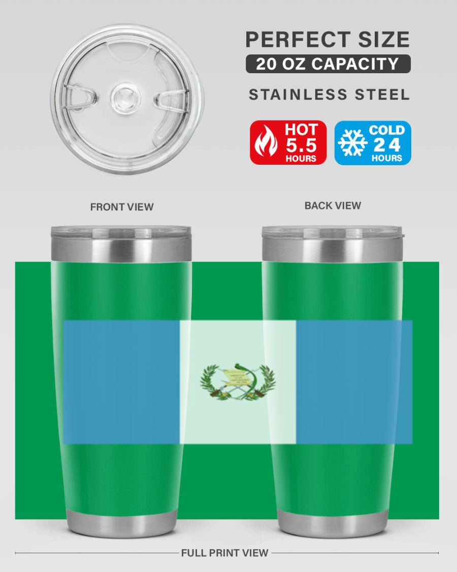 Guatemala 129# Tumbler featuring a double wall vacuum design, copper lining, and a drink-thru lid, perfect for hot and cold beverages.