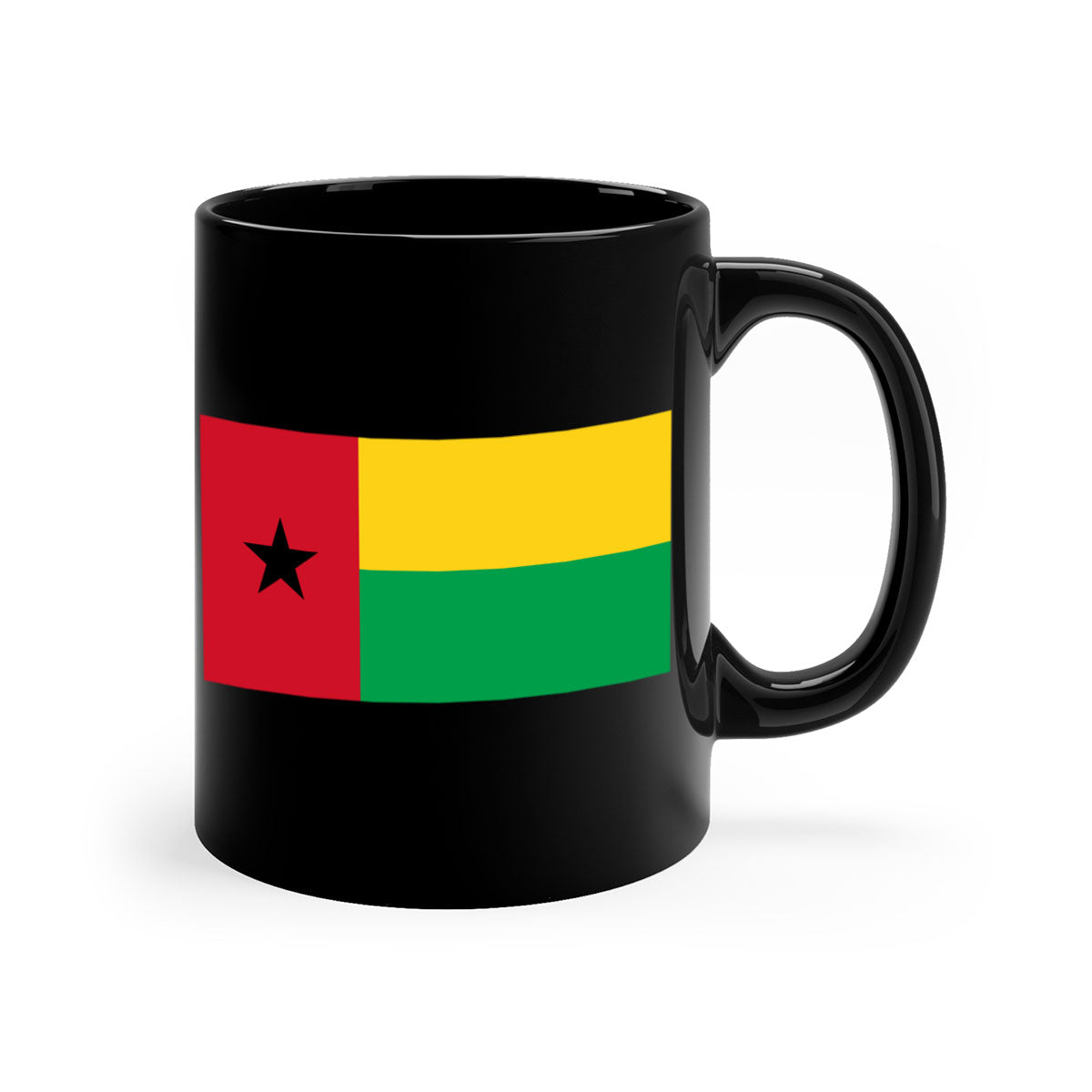 GuineaBissau 128# Mug featuring a two-tone design with a colored handle and glossy finish, available in multiple colors.