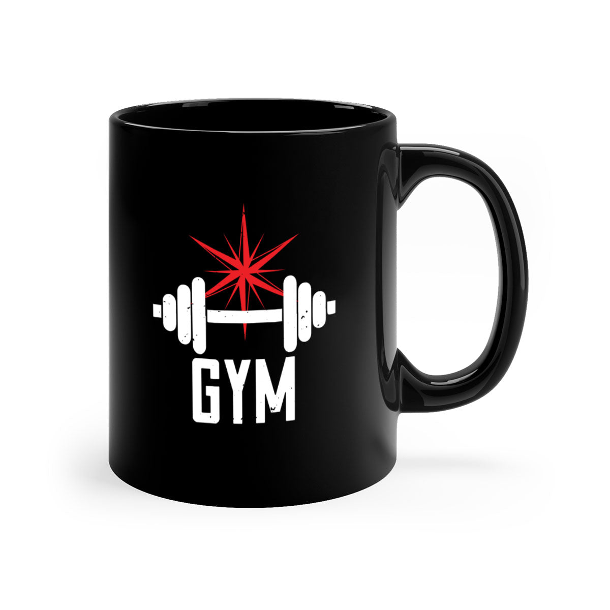 A stylish gym 94# Mug with a glossy finish, featuring a colored handle and interior, available in multiple colors.