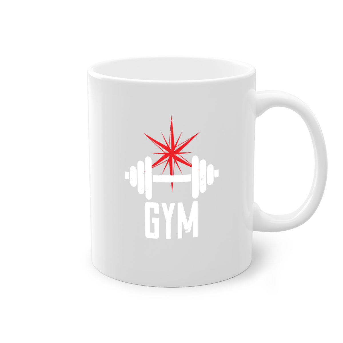A stylish gym 94# Mug with a glossy finish, featuring a colored handle and interior, available in multiple colors.
