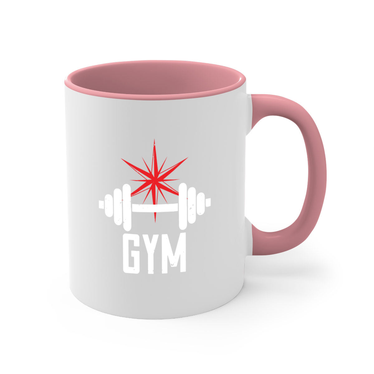 A stylish gym 94# Mug with a glossy finish, featuring a colored handle and interior, available in multiple colors.