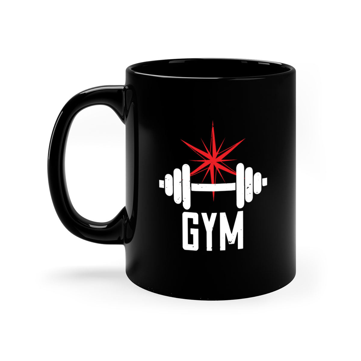 A stylish gym 94# Mug with a glossy finish, featuring a colored handle and interior, available in multiple colors.