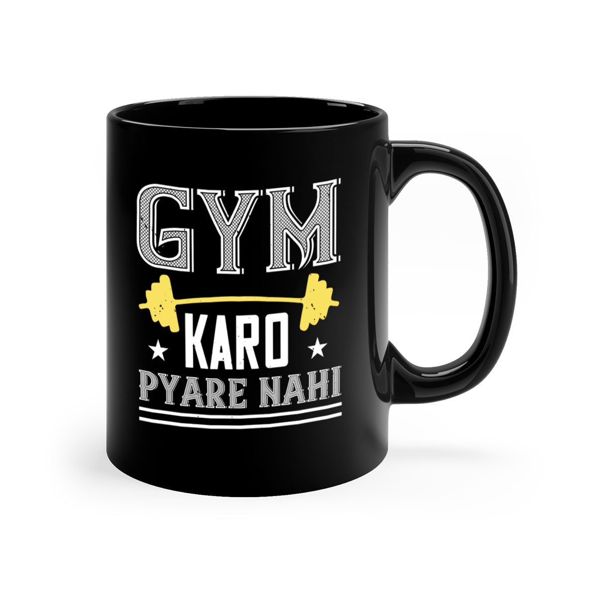gym karo pare nahi 9# Mug with colorful handle and glossy finish, available in multiple colors and sizes.