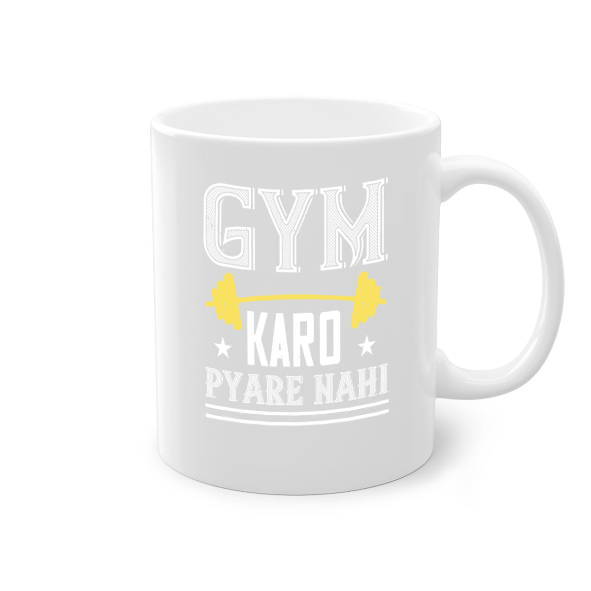 gym karo pare nahi 9# Mug with colorful handle and glossy finish, available in multiple colors and sizes.