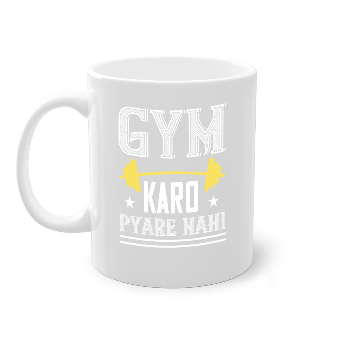 gym karo pare nahi 9# Mug with colorful handle and glossy finish, available in multiple colors and sizes.