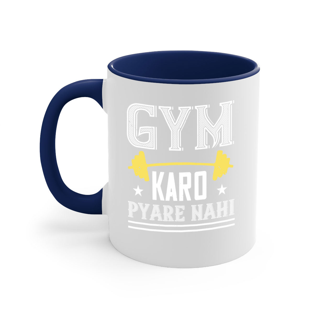 gym karo pare nahi 9# Mug with colorful handle and glossy finish, available in multiple colors and sizes.