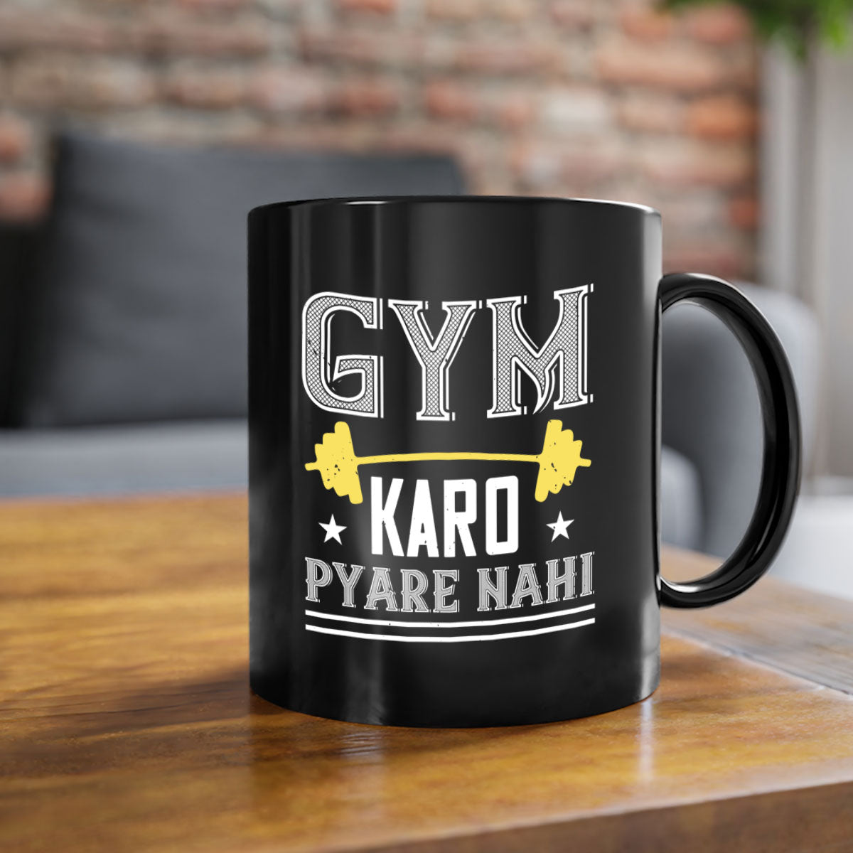 gym karo pare nahi 9# Mug with colorful handle and glossy finish, available in multiple colors and sizes.