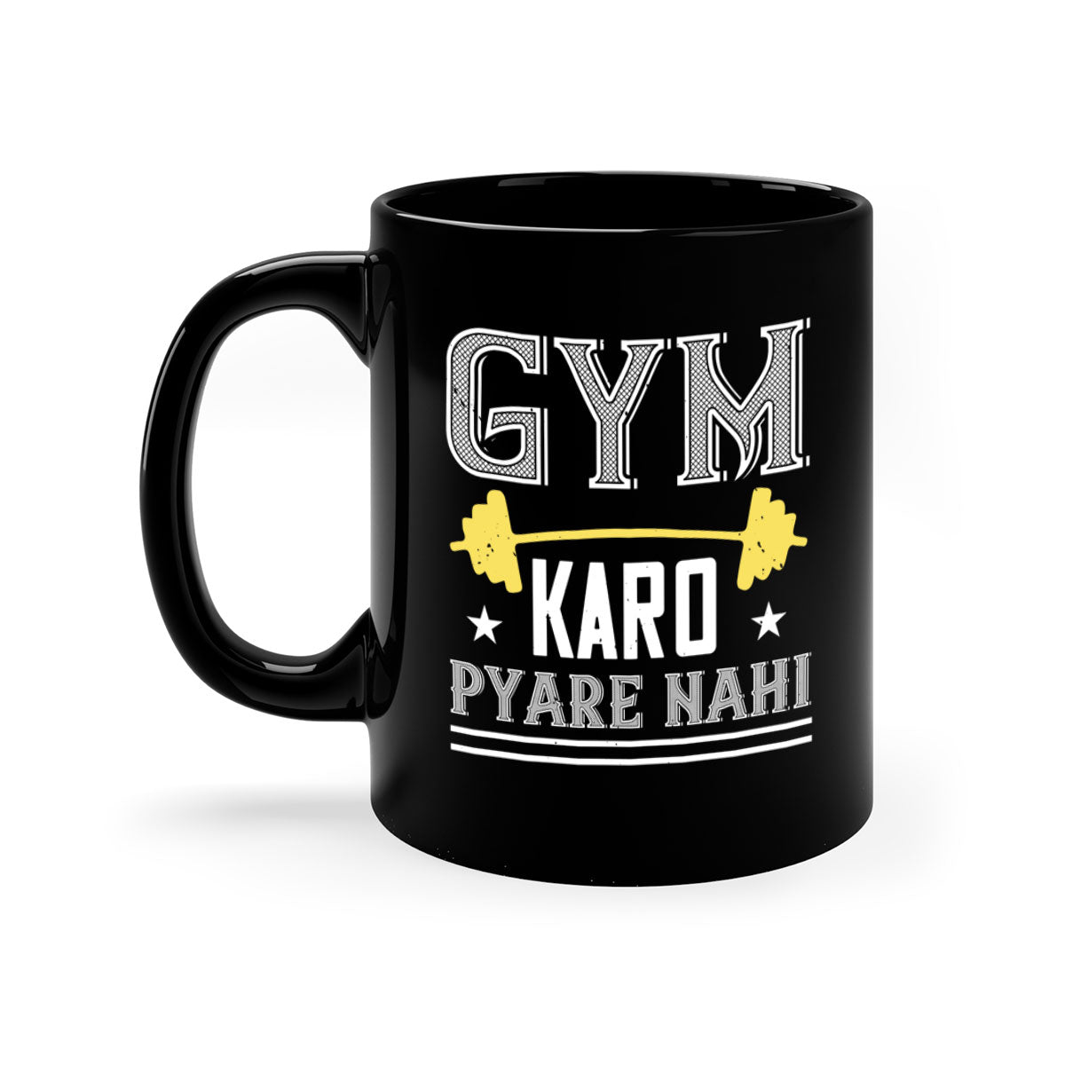 gym karo pare nahi 9# Mug with colorful handle and glossy finish, available in multiple colors and sizes.