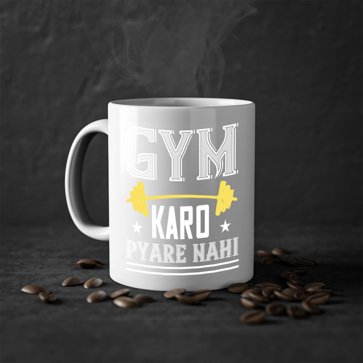 gym karo pare nahi 9# Mug with colorful handle and glossy finish, available in multiple colors and sizes.