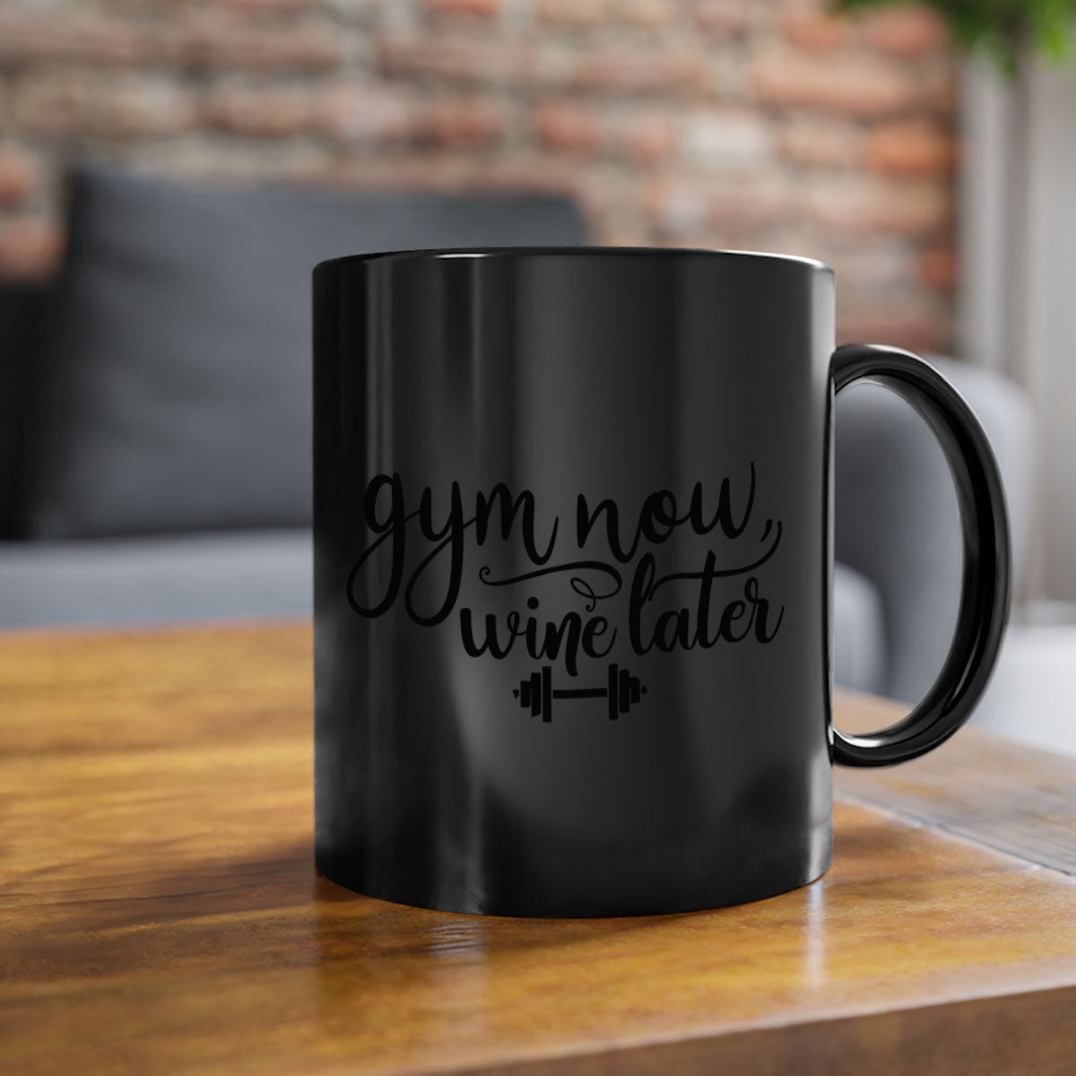 Gym Now Wine Later Mug in five vibrant colors with a glossy finish and C-shaped handle.