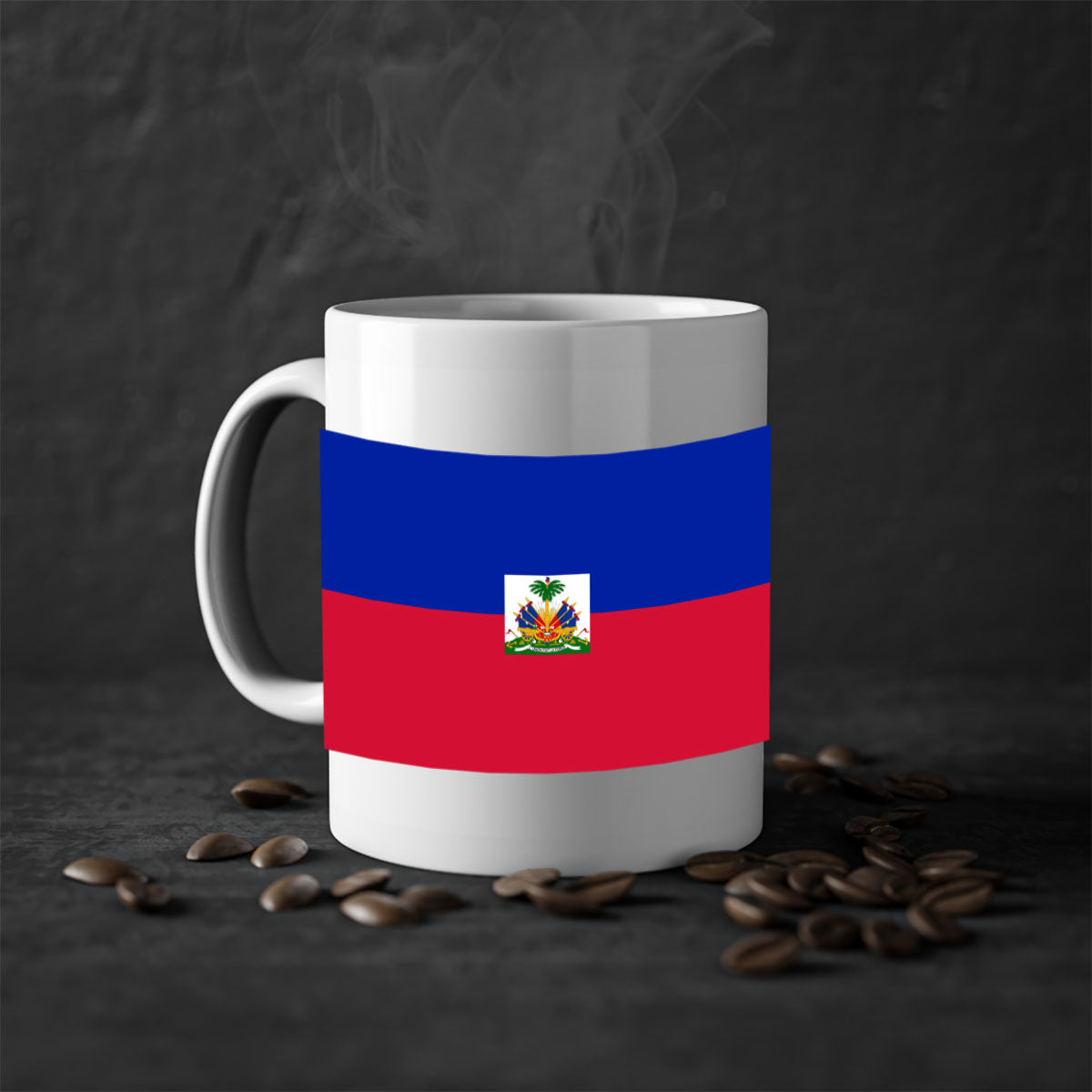 Haiti 125# Mug featuring a glossy finish with a colored handle and interior, available in multiple colors.