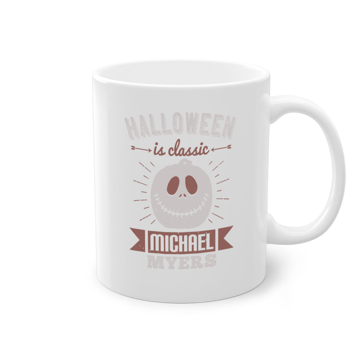 Halloween is Classic Michael Myers Mug featuring a glossy finish and colorful handle, perfect for coffee or tea.