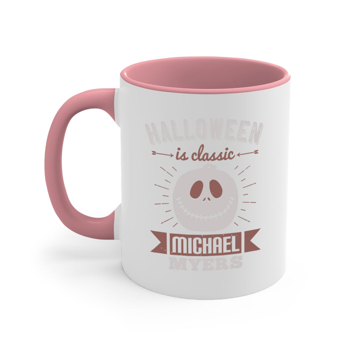 Halloween is Classic Michael Myers Mug featuring a glossy finish and colorful handle, perfect for coffee or tea.