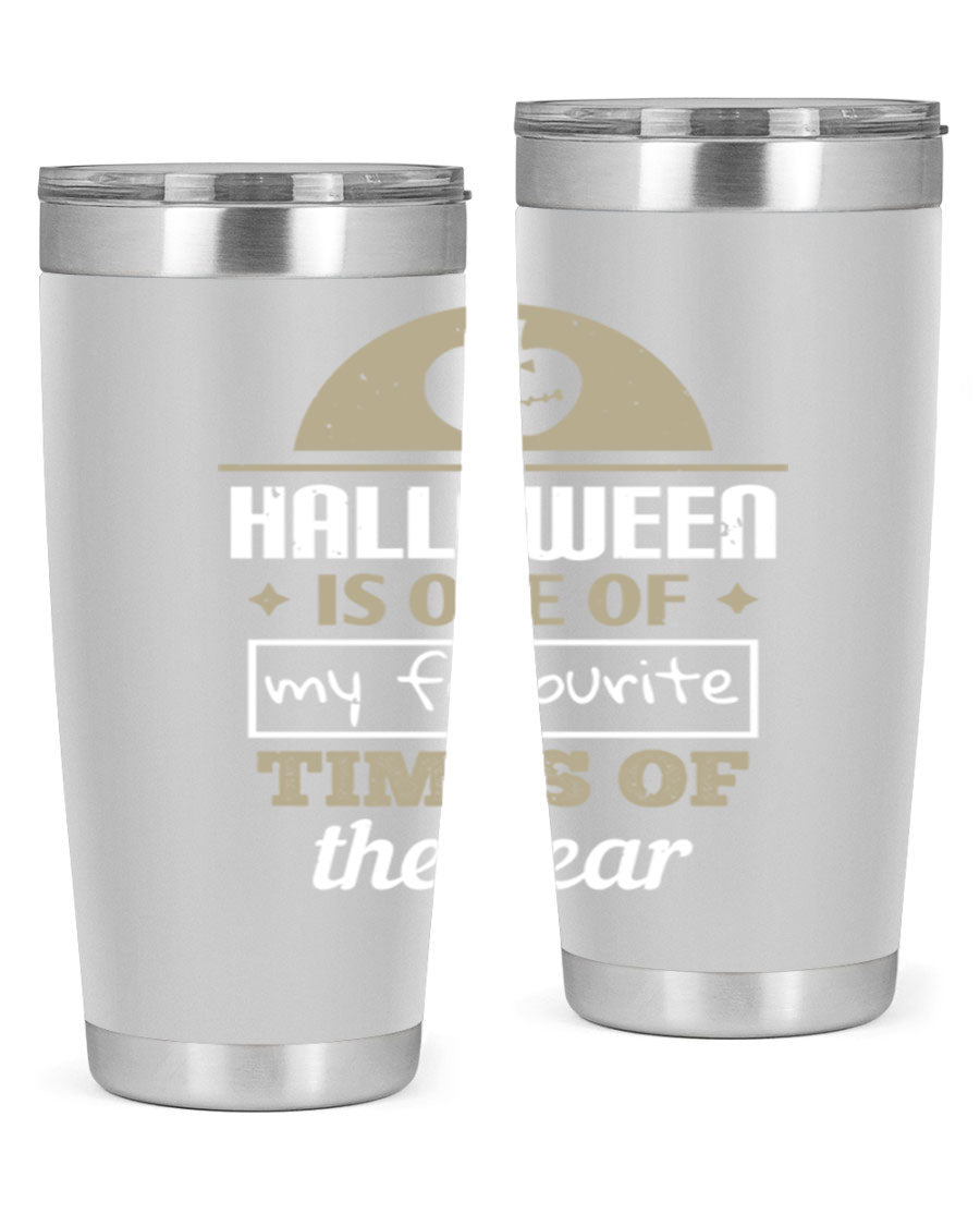 Halloween-themed 20oz tumbler made of stainless steel with a festive design, perfect for hot and cold beverages.