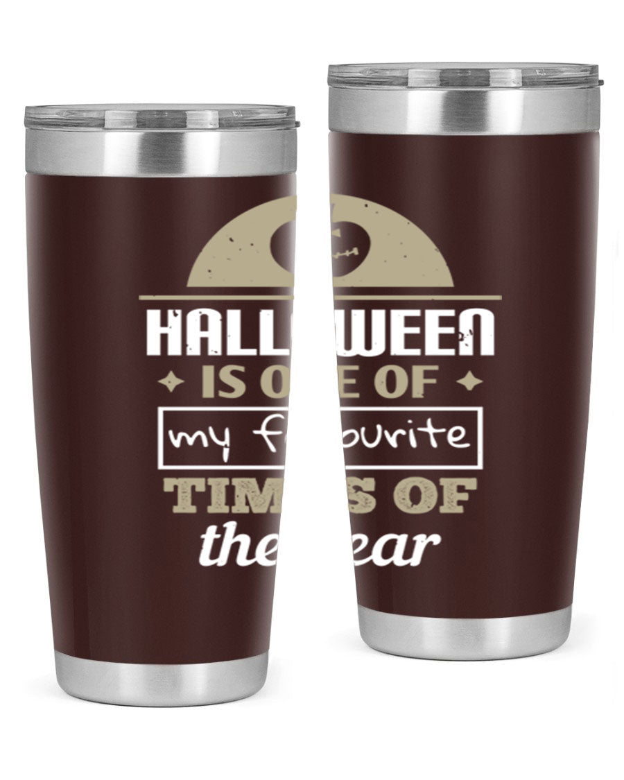 Halloween-themed 20oz tumbler made of stainless steel with a festive design, perfect for hot and cold beverages.