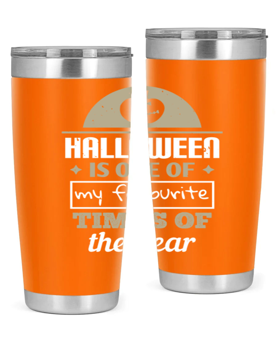 Halloween-themed 20oz tumbler made of stainless steel with a festive design, perfect for hot and cold beverages.