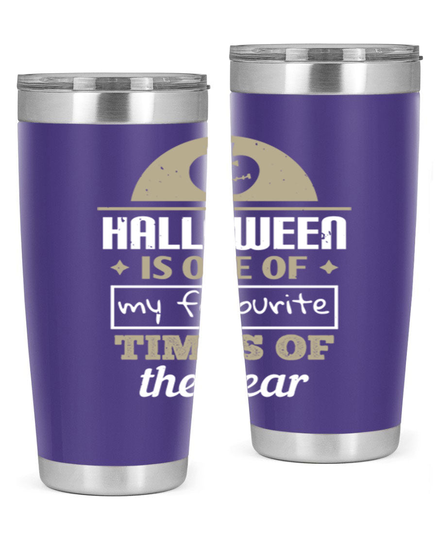 Halloween-themed 20oz tumbler made of stainless steel with a festive design, perfect for hot and cold beverages.