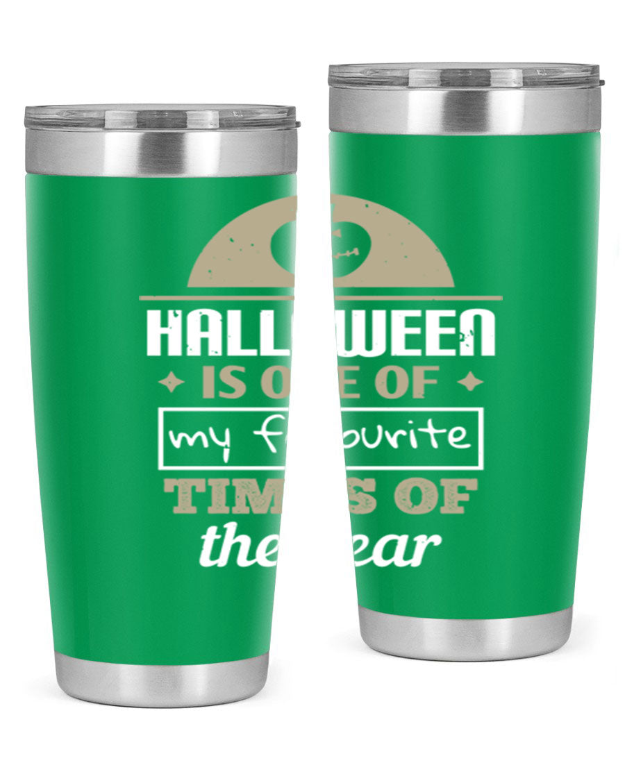 Halloween-themed 20oz tumbler made of stainless steel with a festive design, perfect for hot and cold beverages.