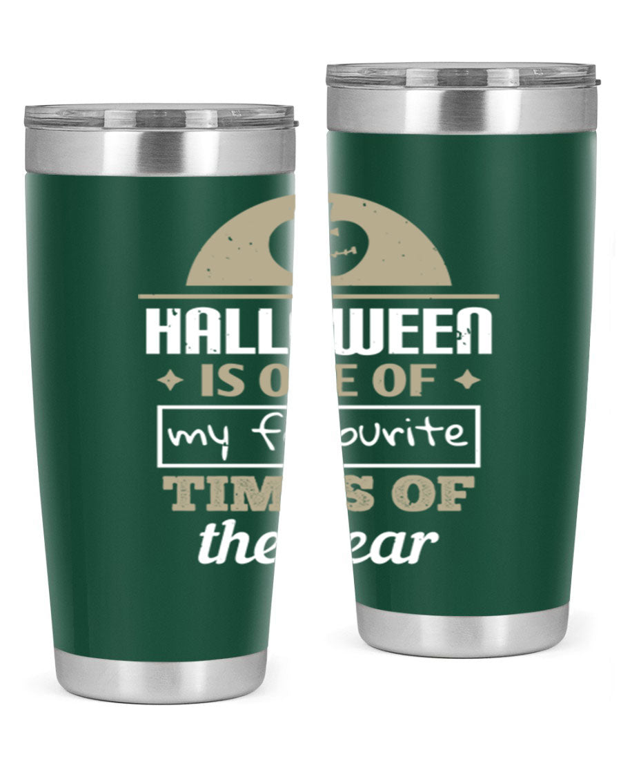 Halloween-themed 20oz tumbler made of stainless steel with a festive design, perfect for hot and cold beverages.