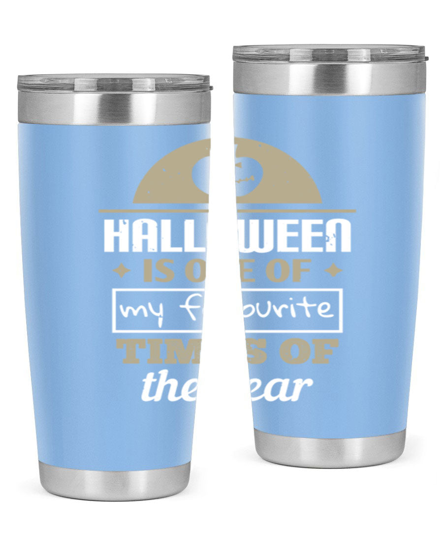 Halloween-themed 20oz tumbler made of stainless steel with a festive design, perfect for hot and cold beverages.