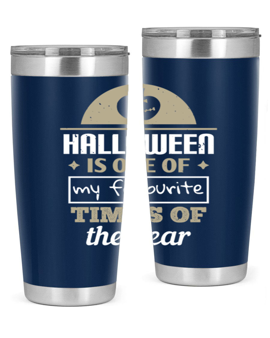 Halloween-themed 20oz tumbler made of stainless steel with a festive design, perfect for hot and cold beverages.