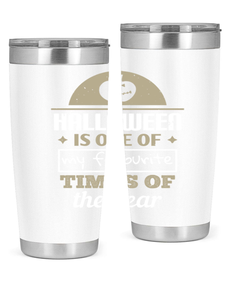 Halloween-themed 20oz tumbler made of stainless steel with a festive design, perfect for hot and cold beverages.