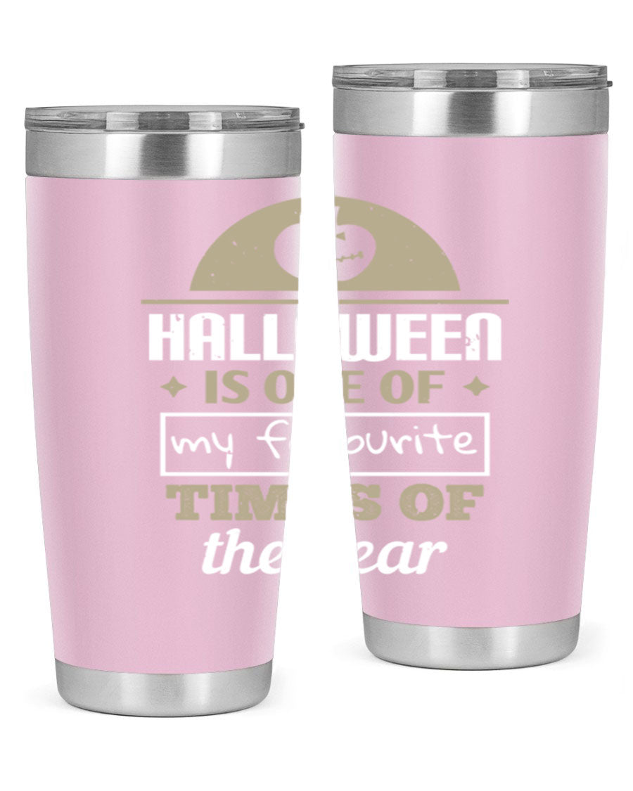 Halloween-themed 20oz tumbler made of stainless steel with a festive design, perfect for hot and cold beverages.