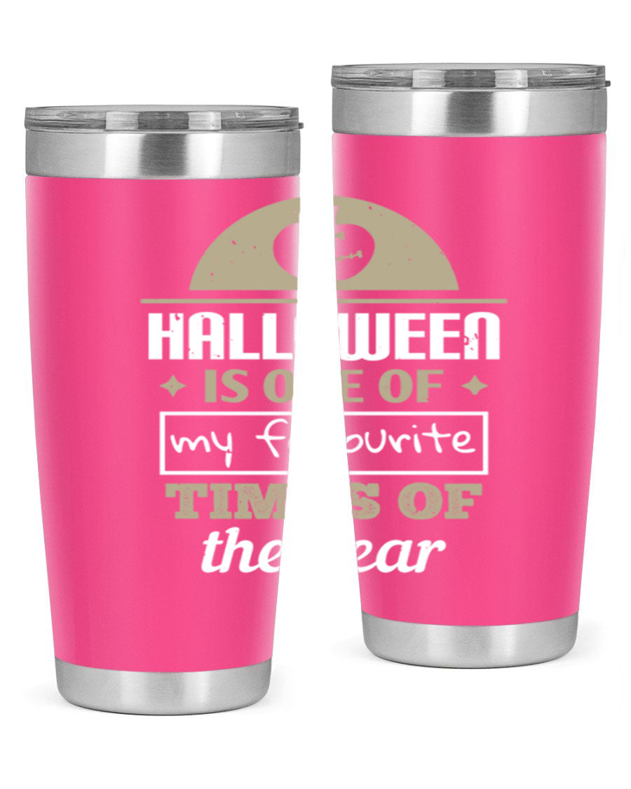 Halloween-themed 20oz tumbler made of stainless steel with a festive design, perfect for hot and cold beverages.