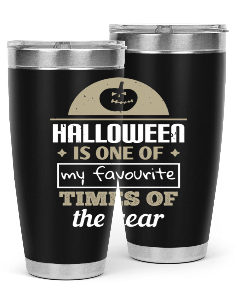 Halloween-themed 20oz tumbler made of stainless steel with a festive design, perfect for hot and cold beverages.