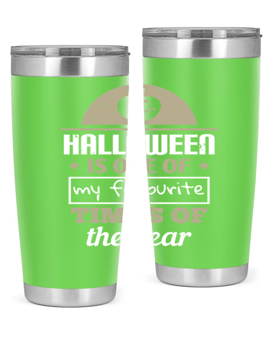 Halloween-themed 20oz tumbler made of stainless steel with a festive design, perfect for hot and cold beverages.
