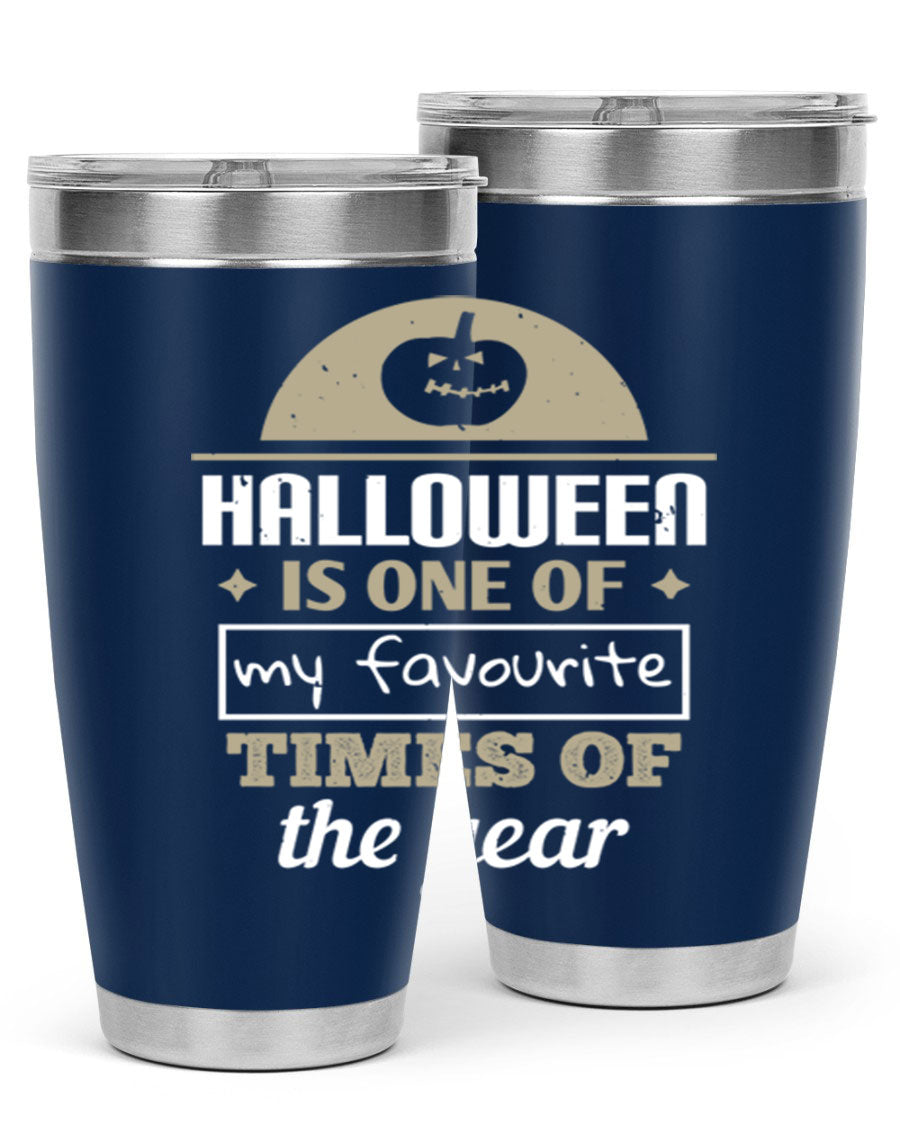 Halloween-themed 20oz tumbler made of stainless steel with a festive design, perfect for hot and cold beverages.