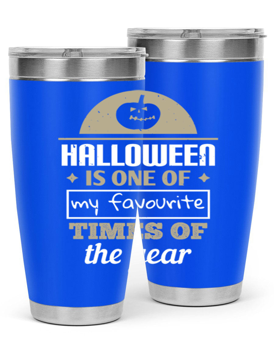 Halloween-themed 20oz tumbler made of stainless steel with a festive design, perfect for hot and cold beverages.