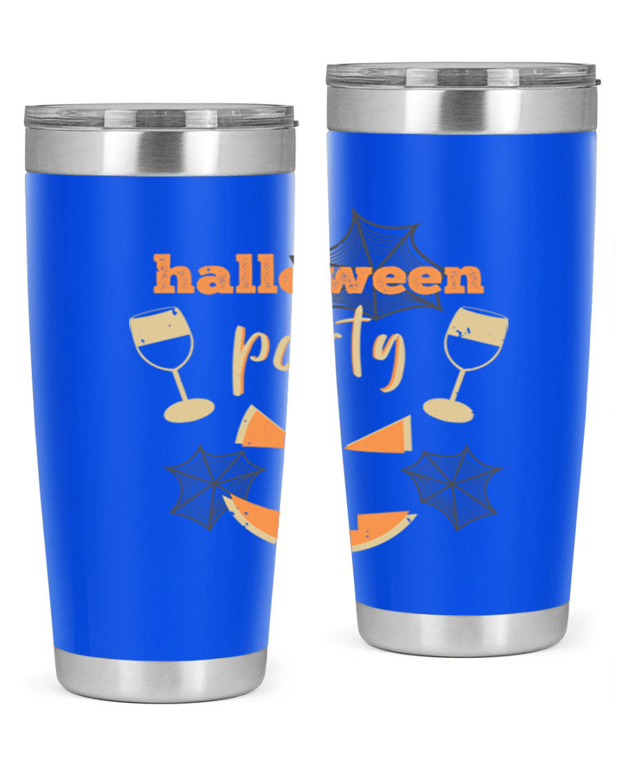 20oz Halloween Party Tumbler made of stainless steel with a festive design, perfect for hot and cold beverages.